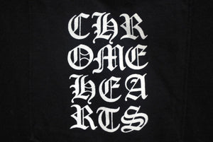 極美品 CHROME HEARTS クロムハーツ Vertical Logo 半袖Tシャツ サイズXL スクロールラベルロゴ ブラック コットン 中古 4c068721