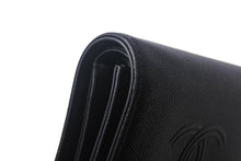 画像をギャラリービューアに読み込む, CHANEL シャネル 三つ折り財布 コンパクトウォレット ココマーク 29番台 キャビアスキン ブラック 美品 中古 4c068724