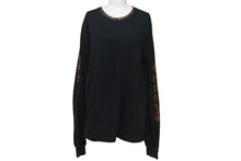 画像をギャラリービューアに読み込む, CHROME HEARTS クロムハーツ 新型 ネックロゴ 長袖 Tシャツ ロンT サイズM ブラック ブラウン 2212-304-0113 美品 中古 4c068727