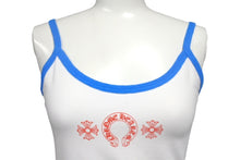 画像をギャラリービューアに読み込む, 新品未使用 CHROME HEARTS クロムハーツ HORSESHOE ホースシュー CHプラス キャミソール タンクトップ サイズS ホワイト ブルー 中古 4c068770