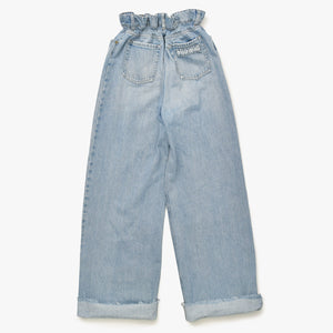 MIUMIU ミュウミュウ アイコニックデニムパンツ ワイドジーンズ GWP333 サイズ25 ジップアップ 24SS ブルー 美品 中古 4a006878