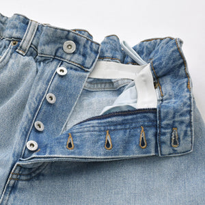 MIUMIU ミュウミュウ アイコニックデニムパンツ ワイドジーンズ GWP333 サイズ25 ジップアップ 24SS ブルー 美品 中古 4a006878