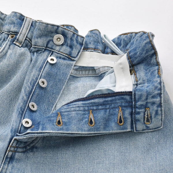 MIUMIU ミュウミュウ アイコニックデニムパンツ ワイドジーンズ GWP333 サイズ25 ジップアップ 24SS ブルー 美品 中古 4a006878