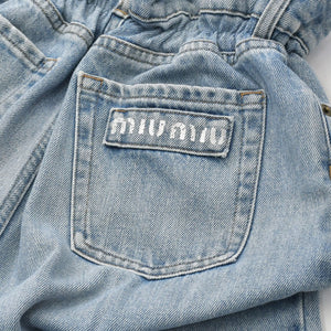MIUMIU ミュウミュウ アイコニックデニムパンツ ワイドジーンズ GWP333 サイズ25 ジップアップ 24SS ブルー 美品 中古 4a006878