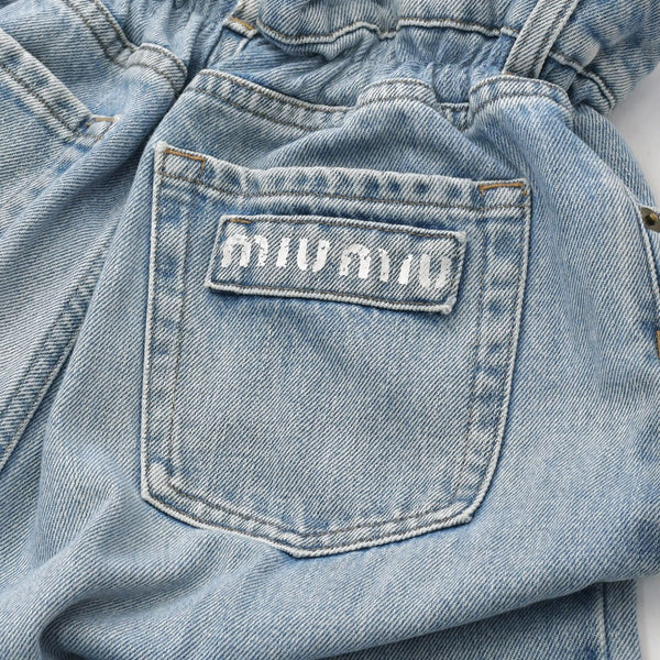 MIUMIU ミュウミュウ アイコニックデニムパンツ ワイドジーンズ GWP333 サイズ25 ジップアップ 24SS ブルー 美品 中古 4a006878