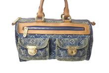 画像をギャラリービューアに読み込む, LOUISVUITTON ルイヴィトン ネオスピーディ ハンドバッグ M95019 モノグラムデニム ブルー ブラウン ゴールド 良品 中古 4c068797