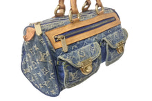 画像をギャラリービューアに読み込む, LOUISVUITTON ルイヴィトン ネオスピーディ ハンドバッグ M95019 モノグラムデニム ブルー ブラウン ゴールド 良品 中古 4c068797