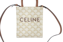 画像をギャラリービューアに読み込む, [USED/中古]CELINE セリーヌ ハンドバッグ ミニ バーティカルカバ ホワイト ブラウン PVC カーフスキン 194372BZK.01BC ゴールド金具 Aランク 中古 4c068799