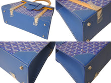 画像をギャラリービューアに読み込む, 新品未使用 Goyard ゴヤールサイゴンPM 2WAYショルダーバッグ ハンドバッグ ゴヤールディンキャンバス ブルー ウッド 4c068807