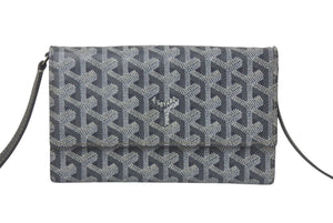 GOYARD ゴヤール ヴァレンヌポーチウォレット 長財布 VAREN3MMLTY51CL51P グレー PVC レザー 良品 中古 4c068814