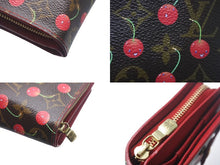 画像をギャラリービューアに読み込む, 極美品 LOUIS VUITTON ルイヴィトン 二つ折り財布 コンパクトジップ さくらんぼ 村上隆 モノグラム M95005 中古 4c068823