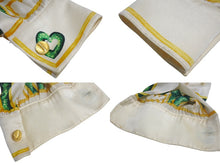 画像をギャラリービューアに読み込む, ESCADA エスカーダ シルクシャツ 長袖シャツ サイズ36 比翼 ハートモチーフ ベージュ グリーン イエロー シルク 良品 中古 4c068881