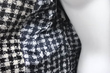 画像をギャラリービューアに読み込む, MOSCHINO モスキーノ ツイードジャケット イタリア製 ウール モヘア ファイバー ホワイト ブラック サイズL 美品 中古 4c068885