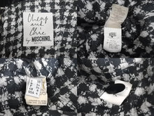 画像をギャラリービューアに読み込む, MOSCHINO モスキーノ ツイードジャケット イタリア製 ウール モヘア ファイバー ホワイト ブラック サイズL 美品 中古 4c068885