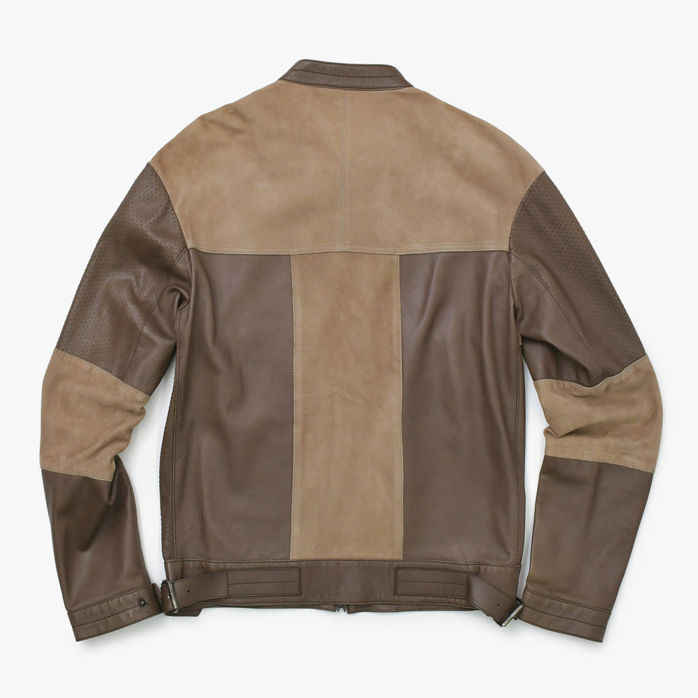 Neil Barrett Rider's Jacket Size XS Single Patchwork Leather Brown Good Condition Used 4a000689