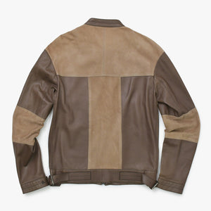 Neil Barrett ニールバレット ライダースジャケット サイズXS シングル パッチワーク レザー ブラウン 美品 中古 4a000689