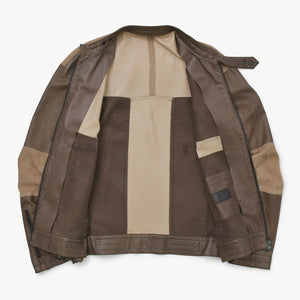 Neil Barrett ニールバレット ライダースジャケット サイズXS シングル パッチワーク レザー ブラウン 美品 中古 4a000689