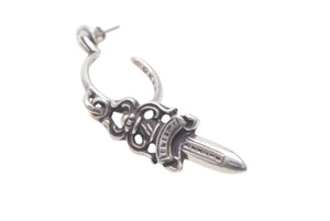 CHROME HEARTS クロムハーツ No5 ダガーフープ ピアス 重量4.9g シルバー925 1989刻印 アクセサリー 美品 中古 4c068901