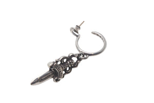 CHROME HEARTS クロムハーツ No5 ダガーフープ ピアス 重量4.9g シルバー925 1989刻印 アクセサリー 美品 中古 4c068901