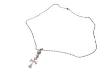 画像をギャラリービューアに読み込む, CHROME HEARTS クロムハーツ 1ボールタイニーCHクロスチャーム ネックレス 重量12.7g 全長52.5cm シルバー925 美品 中古 4c068904