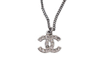 画像をギャラリービューアに読み込む, CHANEL シャネル ココマーク ネックレス ラインストーン アクセサリー 6.0g メタル フランス製 シルバー 美品 中古 4c068919