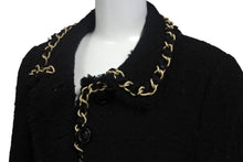 画像をギャラリービューアに読み込む, MOSCHINO CHEAP&amp;CHIC モスキーノ チープアンドシック スパンコール ポリエステル ブラック ゴールド金具 36 美品 中古 4c068932