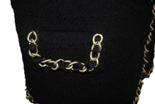 画像をギャラリービューアに読み込む, MOSCHINO CHEAP&amp;CHIC モスキーノ チープアンドシック スパンコール ポリエステル ブラック ゴールド金具 36 美品 中古 4c068932