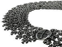 画像をギャラリービューアに読み込む, CHROME HEARTS クロムハーツ チェーンメイルオーバルクロスパヴェダイヤ ネックレス オーダー品 487.7g シルバー 美品 中古 4c068946