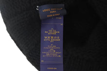 画像をギャラリービューアに読み込む, 極美品 LOUIS VUITTON ルイヴィトン ビーニー ダミエパール M7336A ニット帽 ブラック ウール ガラスパール 中古 4c068948