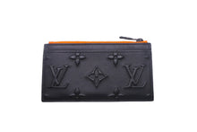 Load image into Gallery viewer, LOUIS VUITTON ルイヴィトン モノグラム コイン カードホルダー カードケース M80827 ブラック オレンジ レザー 美品 中古 4c068952