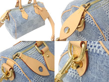 画像をギャラリービューアに読み込む, 極美品 LOUIS VUITTON ルイヴィトン スピーディ バンドリエール 25 ダミエ デニム N40700 ゴールド金具 中古 4c068963
