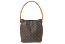 画像をギャラリービューアに読み込む, LouisVuitton ルイヴィトン ルーピングGM ハンドバッグ モノグラム M51145 MI0090 ブラウン ゴールド金具 美品 中古 4c068982