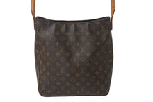 画像をギャラリービューアに読み込む, LouisVuitton ルイヴィトン ルーピングGM ハンドバッグ モノグラム M51145 MI0090 ブラウン ゴールド金具 美品 中古 4c068982