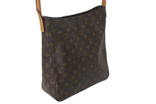 画像をギャラリービューアに読み込む, LouisVuitton ルイヴィトン ルーピングGM ハンドバッグ モノグラム M51145 MI0090 ブラウン ゴールド金具 美品 中古 4c068982