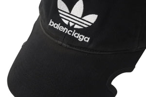 BALENCIAGA バレンシアガ adidas アディダス キャップ 帽子 イタリア製 723749 ブラック ホワイト サイズS 良品 中古 4c068991