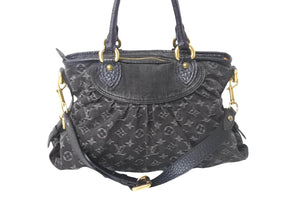 極美品 LOUIS VUITTON ルイヴィトン ネオカヴィMM ハンドバッグ M95351 モノグラムデニム レザー 2WAY ゴールド金具 中古 4c069022