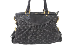 極美品 LOUIS VUITTON ルイヴィトン ネオカヴィMM ハンドバッグ M95351 モノグラムデニム レザー 2WAY ゴールド金具 中古 4c069022