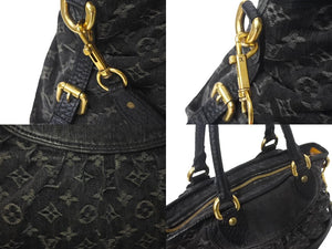 極美品 LOUIS VUITTON ルイヴィトン ネオカヴィMM ハンドバッグ M95351 モノグラムデニム レザー 2WAY ゴールド金具 中古 4c069022