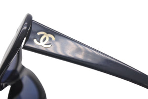 CHANEL シャネル サングラス アイウェア ココマーク オーバル 52▫︎19 135 5007 c.501/91 ブラック シルバー 美品 中古 4c069048