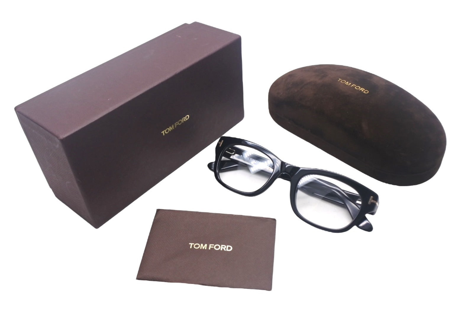 TOM FORD トムフォード サングラス メガネフレーム ブラック プラスチック 51□21-145 TF-5252-001 シルバー金具 美品  中古 4c069059 – Casanova Vintage