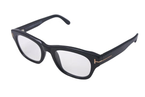 TOM FORD トムフォード サングラス メガネフレーム ブラック プラスチック 51□21-145 TF-5252-001 シルバー金具 美品 中古 4c069059