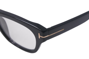 TOM FORD トムフォード サングラス メガネフレーム ブラック プラスチック 51□21-145 TF-5252-001 シルバー金具 美品 中古 4c069059