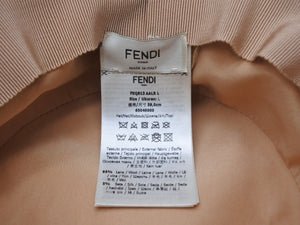 FENDI フェンディ ズッカ柄 バケットハット 帽子 FXQ813 AALR イタリア製 ウール シルク ベージュ 美品 中古 4c069069