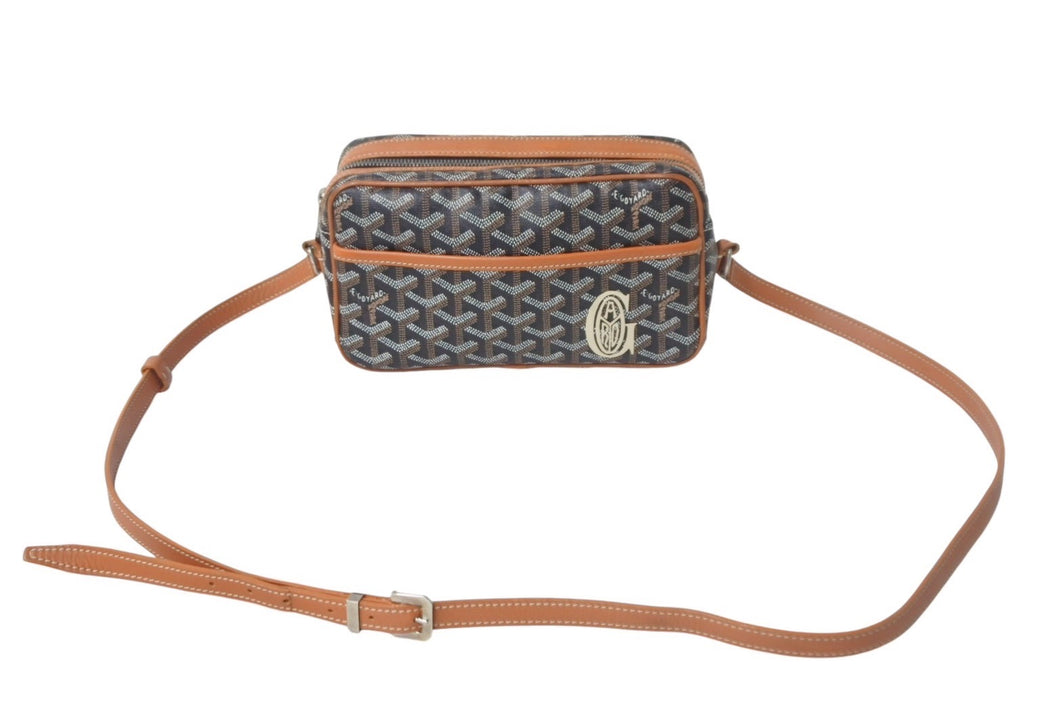 GOYARD ゴヤール カップヴェールPM ショルダーバッグ CAPVE2PMLTY01CL03P ブラック ブラウン PVC レザー 美品 中古 4c069077