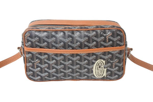 GOYARD ゴヤール カップヴェールPM ショルダーバッグ CAPVE2PMLTY01CL03P ブラック ブラウン PVC レザー 美品 中古 4c069077