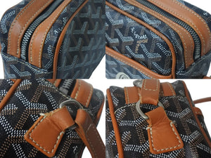 GOYARD ゴヤール カップヴェールPM ショルダーバッグ CAPVE2PMLTY01CL03P ブラック ブラウン PVC レザー 美品 中古 4c069077