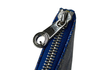 GOYARD ゴヤール セナ MM クラッチバッグ SENAT2MMLTY10CL10P レザー PVC ブルー シルバー金具 美品 中古 4c069079