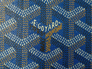 GOYARD ゴヤール セナ MM クラッチバッグ SENAT2MMLTY10CL10P レザー PVC ブルー シルバー金具 美品 中古 4c069079