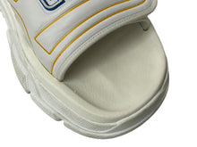 画像をギャラリービューアに読み込む, GUCCI グッチ スライドロゴ ビーチサンダル トリコロール ホワイト 575072 カーフレザー ラバー ホワイト サイズ11 1/2 美品 中古 4c069084