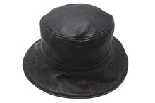 画像をギャラリービューアに読み込む, CHROME HEARTS クロムハーツ カスタムオーダー バケットハット クロス リバーシブル ブラック ブラウン レザー シルバー925 美品 中古 4c069095